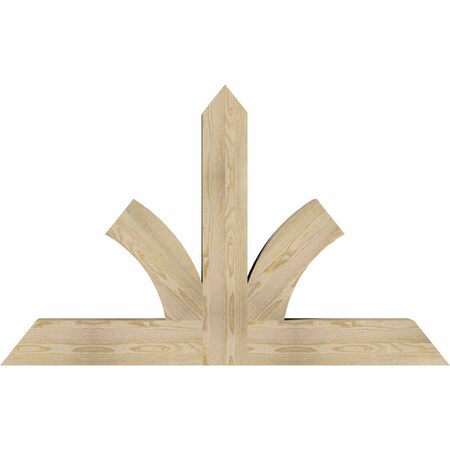 Ekena Millwork Richland Rough Sawn Timber Gable Bracket, Douglas Fir, 60"W x 38"H x 6"D x 6"F, 15/12 Pitch GBW060X38X0606RIC00RDF